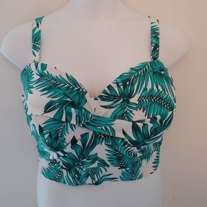Palm Leaf Plus Size Bikini Top - NWT